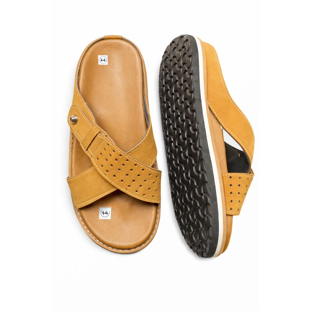 Brown Cross Strap Sandals